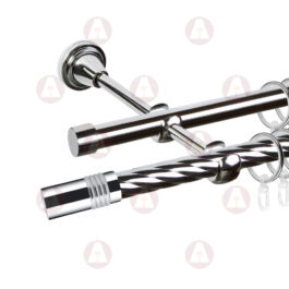 Карниз 2-рядный «Цилиндр» D16 Кр / Гл Хром