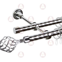 Карниз 2-рядный «Ажур» D16 Кр / Кр Хром