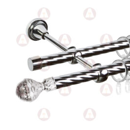 Карниз 2-рядный «Ампир» D16 Кр / Кр Хром