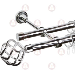 Карниз 2-рядный «Булава» D16 Кр / Кр Хром