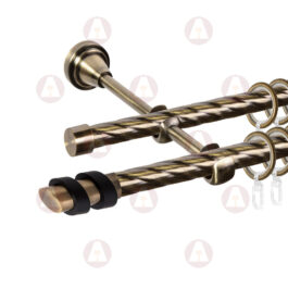 Карниз 2-рядный «Вена» D16 Кр / Кр Антик / Чёрный