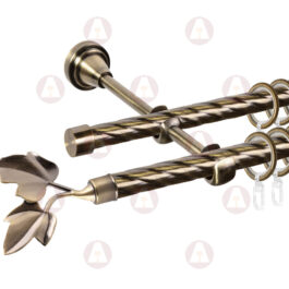 Карниз 2-рядный «Лист ветка» D16 Кр / Кр Антик