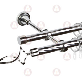 Карниз 2-рядный «Волна» D16 Кр / Кр Хром