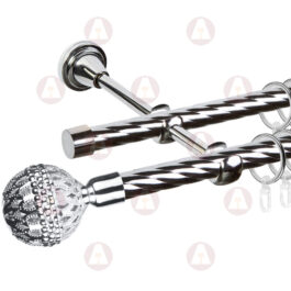 Карниз 2-рядный «Гуидо» D16 Кр / Кр Хром