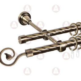 Карниз 2-рядный «Завиток одинарный» D16 Кр / Кр Антик