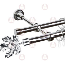 Карниз 2-рядный «Клён» D16 Кр / Кр Хром