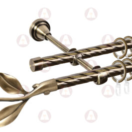 Карниз 2-рядный «Лист вишни» D16 Кр / Кр Антик