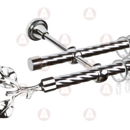 Карниз 2-рядный «Лист розы» D16 Кр / Кр Хром