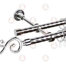 Карниз 2-рядный «Лоза» D16 Кр / Кр Хром