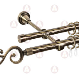 Карниз 2-рядный «Лоза» D16 Кр / Кр Антик