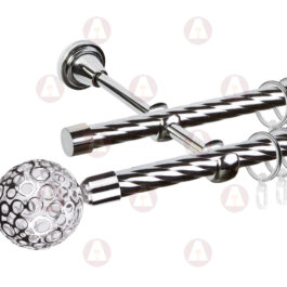 Карниз 2-рядный «Метеор» D16 Кр / Кр Хром