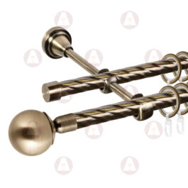 Карниз 2-рядный «Шар простой» D16 Кр / Кр Антик