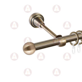 Карниз 1-рядный «Заглушка шар малый» D16 Рифленая Антик