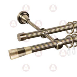 Карниз 2-рядный «Конус 3-х цвет.» D16 Риф / Риф Антик / Золото