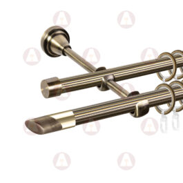 Карниз 2-рядный «Скос 2-х цвет.» D16 Риф / Риф Антик / Золото