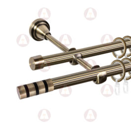 Карниз 2-рядный «Тристан» D16 Риф / Риф Антик / Чёрный