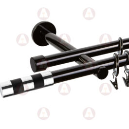 Карниз 2-рядный «Валес» D19 Гладкая Чёрный/ Хром