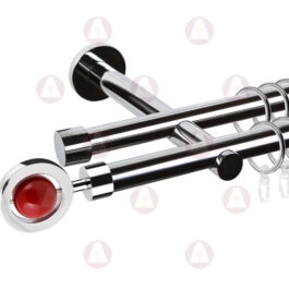 Карниз 2-рядный «Голбикс» D19 Гладкая Хром / Красный