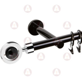 Карниз 1-рядный «Голбикс» D19 Гладкая Чёрный/ Хром