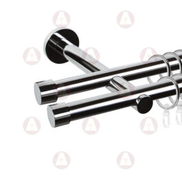 Карниз 2-рядный «Заглушка» D19 Гладкая Хром