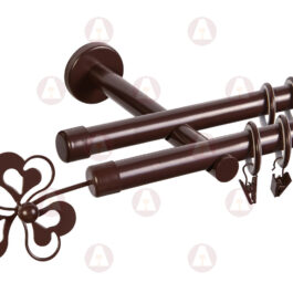 Карниз 2-рядный «Клевер» D19 Гладкая Шоколад