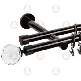 Карниз 2-рядный «Кристалл» D19 Гладкая Чёрный