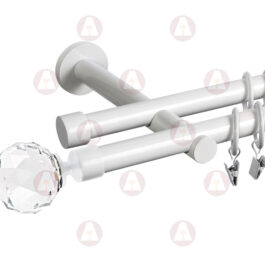 Карниз 2-рядный «Кристалл» D19 Гладкая Белый