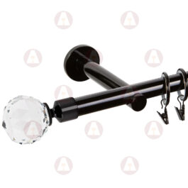 Карниз 1-рядный «Кристалл» D19 Гладкая Чёрный