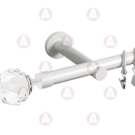 Карниз 1-рядный «Кристалл» D19 Гладкая Белый