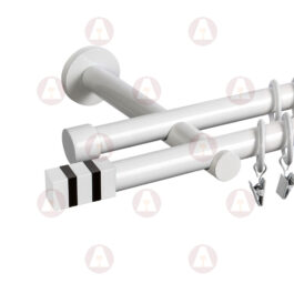 Карниз 2-рядный «Крокус» D19 Гладкая Белый