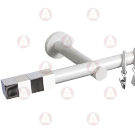 Карниз 1-рядный «Магнум» D19 Гладкая Белый/ Хром