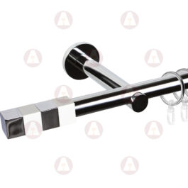 Карниз 1-рядный «Магнум» D19 Гладкая Хром / Белый