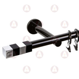 Карниз 1-рядный «Магнум» D19 Гладкая Чёрный/ Хром