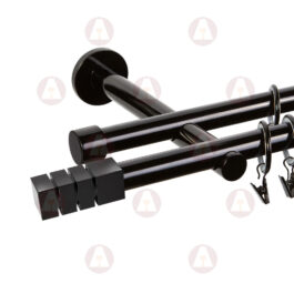 Карниз 2-рядный «Нордик» D19 Гладкая Чёрный