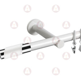 Карниз 1-рядный «Париж» D19 Гладкая Белый/ Хром