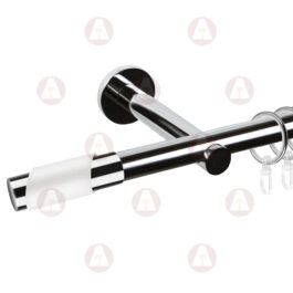 Карниз 1-рядный «Париж» D19 Гладкая Хром / Белый