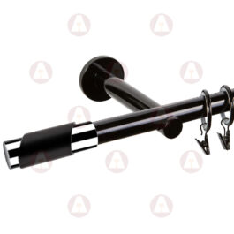 Карниз 1-рядный «Париж» D19 Гладкая Чёрный/ Хром