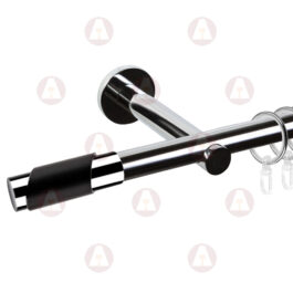 Карниз 1-рядный «Париж» D19 Гладкая Хром / Чёрный