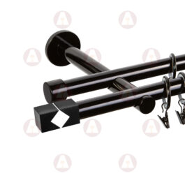 Карниз 2-рядный «Тандем» D19 Гладкая Чёрный