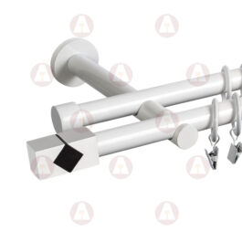 Карниз 2-рядный «Тандем» D19 Гладкая Белый