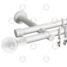 Карниз 2-рядный «Шар большой» D19 Гладкая Белый