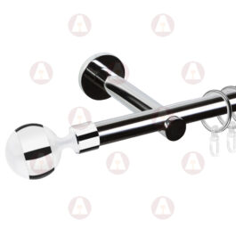 Карниз 1-рядный «Шар» D19 Гладкая Хром / Белый