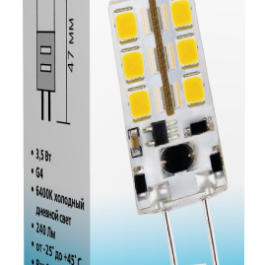 Светодиодная (LED) лампа низковольтная для точечных потолочных светильников Smartbuy G4 3,5Вт