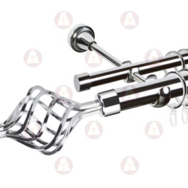 Карниз 2-рядный «Ажур» D25 Гл / Гл Хром