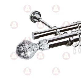 Карниз 2-рядный «Ампир» D25 Гл / Гл Хром