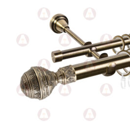 Карниз 2-рядный «Ампир» D25/16 (труба гладкая/гладкая) Антик