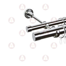 Карниз 2-рядный «Заглушка закругленная» D25 Гл / Гл Хром