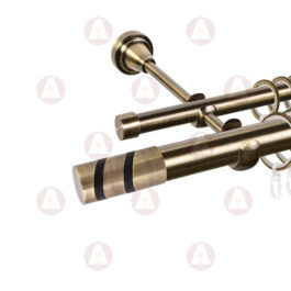 Карниз 2-рядный «Изольда» D25/16 (труба гладкая/гладкая) Антик / Чёрный