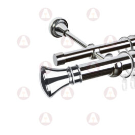 Карниз 2-рядный «Колокол» D25 Гл / Гл Хром