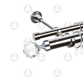 Карниз 2-рядный «Кристалл» D25 Гл / Гл Хром